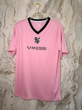 Messi Collection Boys Pink 10 Logo Graphic Short Sleeve Jersey Tee